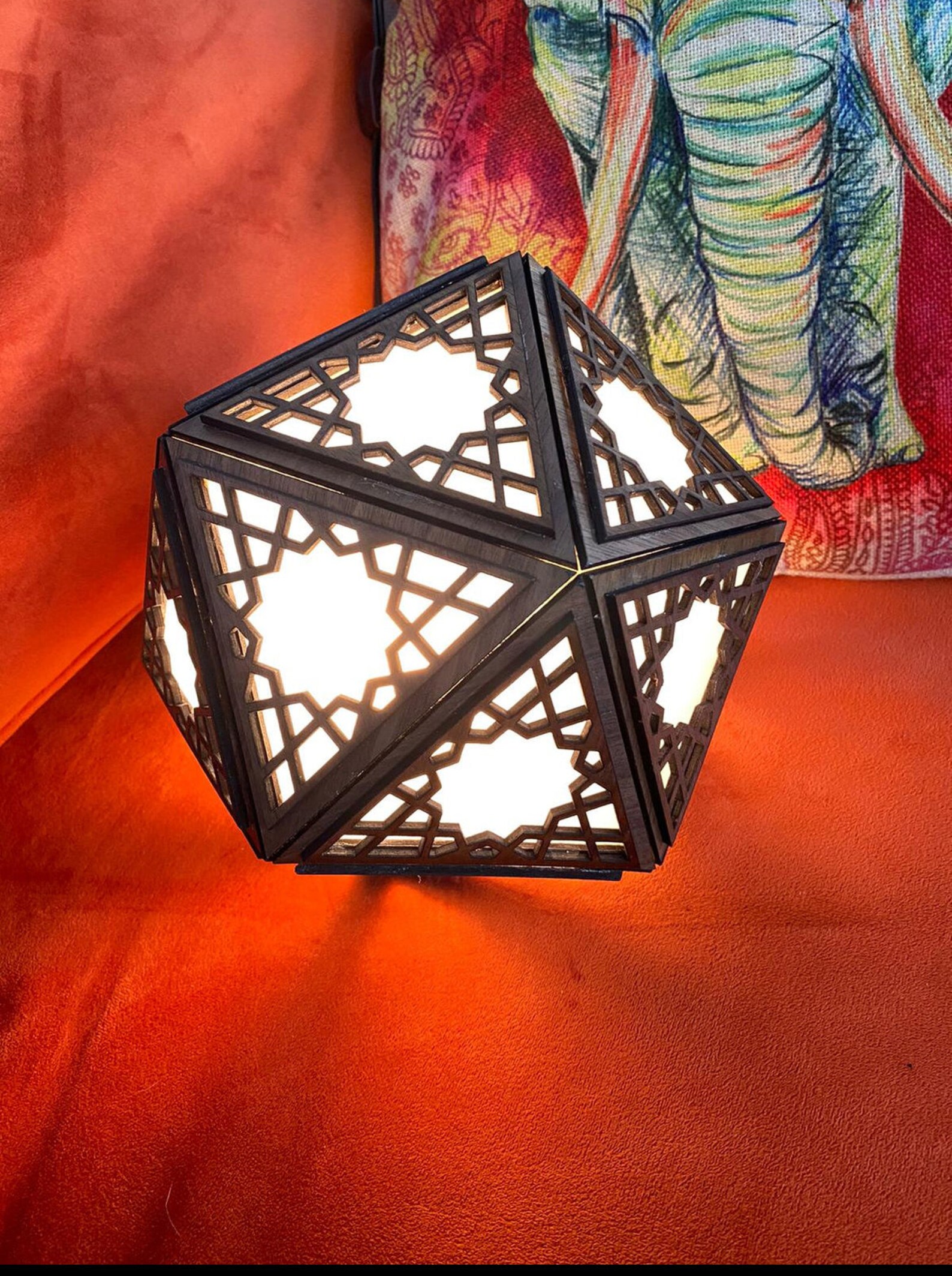 Geometric Pattern Shadow Lamp - Etsy