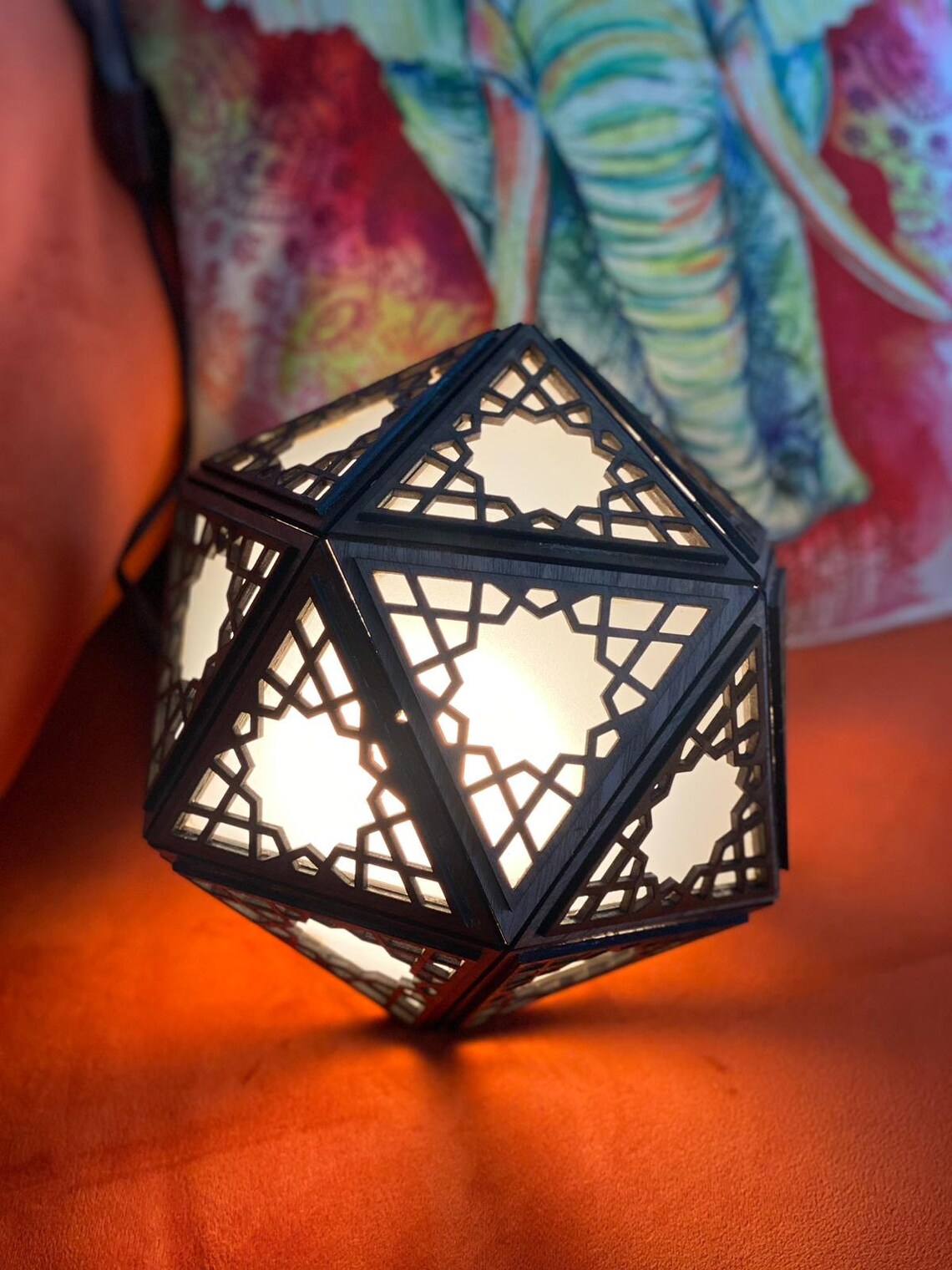 Geometric Pattern Shadow Lamp - Etsy