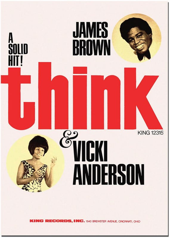 JAMES BROWN - Think - プロモーションポスター - A1ポスター - Etsy 日本