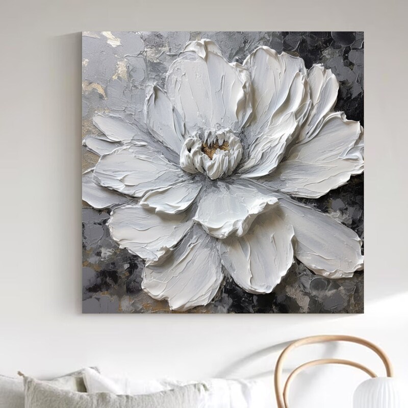 Image showcasing Textured Wall Art Flower - Etsy