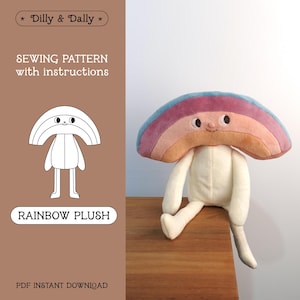 Rainbow Plush – Cute Nature Doll – PDF Digital Sewing Pattern Tutorial