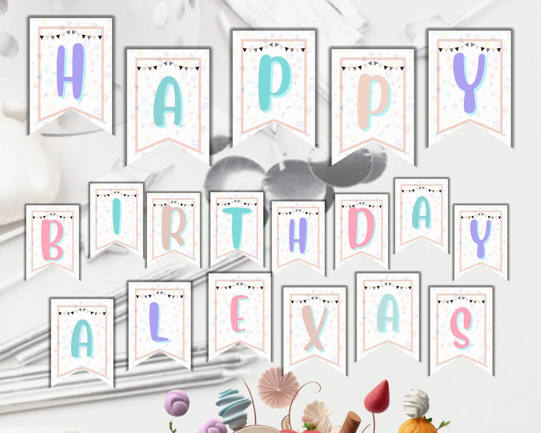 Editable Candy Birthday Banner, Sweet Birthday Party Banner, Birthday ...