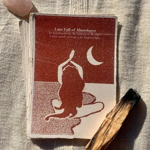 Cartes d'affirmation et de méditation mantra : Je suis plein d'abondance