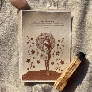 Cartes d'affirmation et de méditation mantra : Je m'épanouis