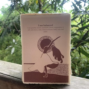 Cartes d'affirmation de soi et de méditation mantra : je suis équilibré