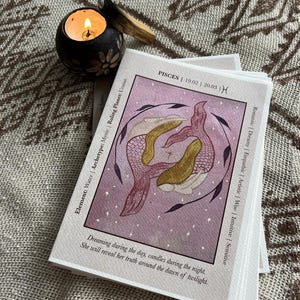 Cartões de horóscopo do signo do zodíaco | Peixes | Cartões-presente | Lua e astrologia | Impressões de arte | Espiritual