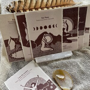 Jeu de 8 cartes de méditation et d'affirmation de mantra