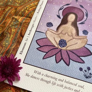 Tarjetas del horóscopo del signo del zodíaco / Libra / Tarjetas de regalo / Luna y astrología / Láminas artísticas / Espiritualidad