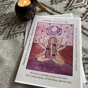 Sternzeichen Horoskop Karten | Krebs | Geschenkkarten | Mond & Astrologie | Kunstdrucke | Spirituell