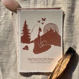 Cartes d'affirmation et de méditation mantra : Ong Namo Guru Dev Namo