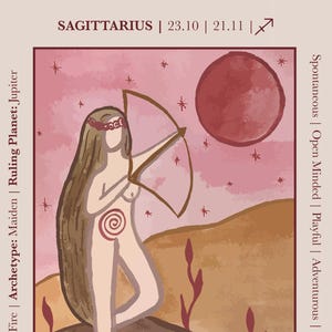 Sternzeichen Horoskop Karten | Schütze | Geschenkkarten | Mond & Astrologie | Kunstdrucke | Spirituell