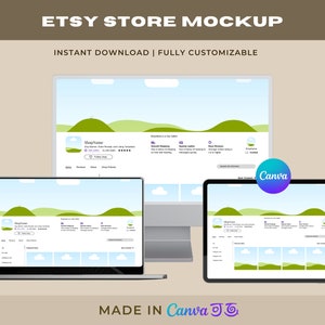 Etsy Store Canva Template, Etsy Shop Mockup, Etsy Shop Kit, Canva Editable, Etsy Canva Shop Kit, Etsy Store Template, Instant Download