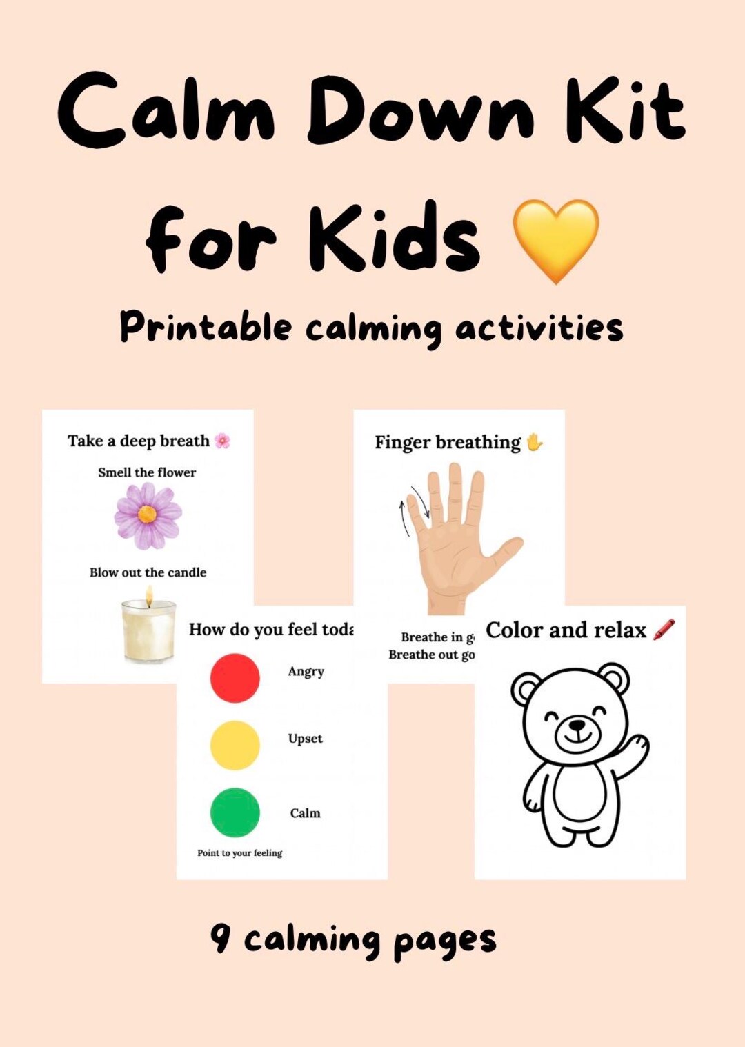 Calm Down Kit for Kids | Printable Calm Corner Activities | Emotional ...