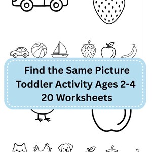 Find the Same Picture Worksheets | Toddler Matching Activity | Preschool Visual Recognition Game | Printable Learning Worksheets Ages 2-4
