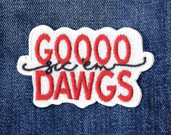 Georgia Pride Gooo Sic 'em Dawgs Patch - Sport Embroidered Iron-On Bulldogs Emblem Sew On Patch Sporty Pride Fashion Badge