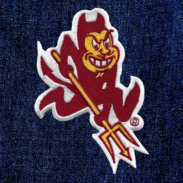 Arizona State Sun Devils Sparky Patch - University Iron-On Embroidered Mascot ASU Badge Patch