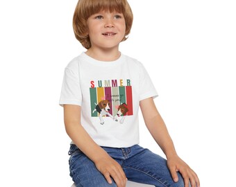 T-shirt pour enfants, chemise d'été, chemise pour enfants de couleurs vives, chemise pour amoureux des chiens, chemise pour amoureux des beagles, chemise pour enfants en coton doux, chemise d'été amusante