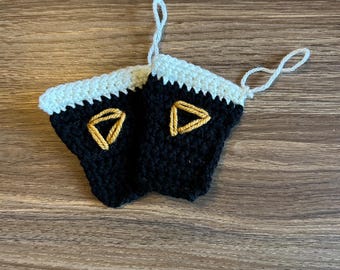 Juego de 2 adornos navideños de ganchillo Guinness