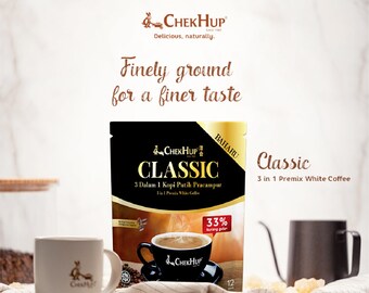 Chek Hup 3 in 1 Classic White Coffee (37g x 12's) x 4 Packs