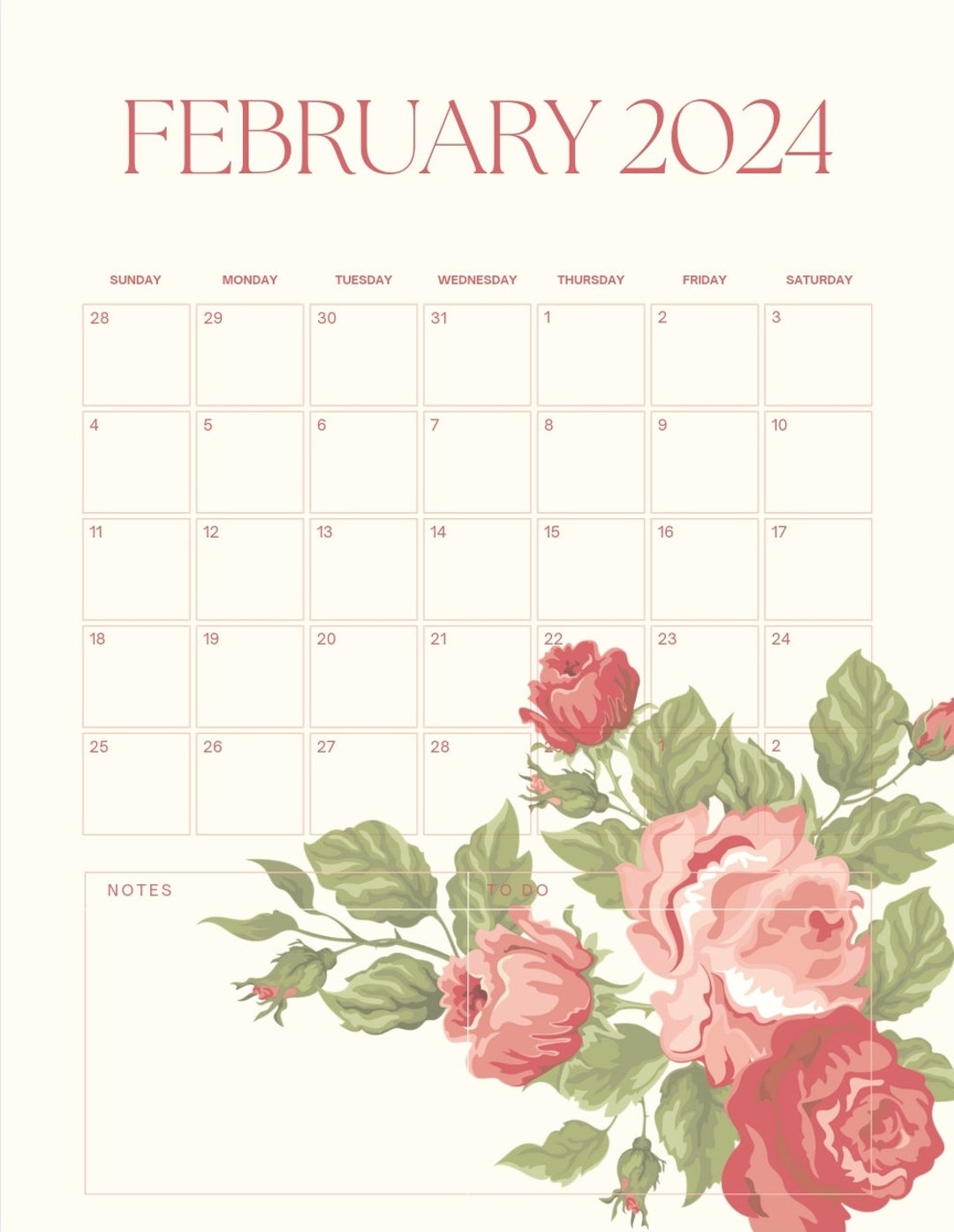 February Calendar Month Printable PDF Etsy February Calendar Month Printable PDF Etsy