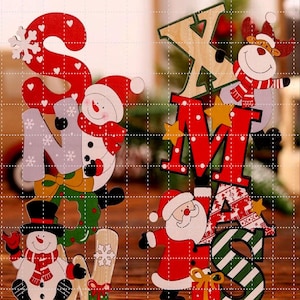 3D Wooden Christmas characters pack, 3D layered wooden stand laser cut, Santa Claus svg, Snowman svg, christmas table ornament  Svg Dxf