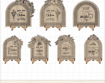 7 Feliz día de la madre SVG, letrero del día de la madre SVG, archivo de corte láser del día de la madre de Glowforge, archivos de corte láser regalo de mamá, archivo de corte SVG de regalo del día de la madre