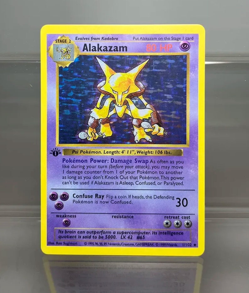 Alakazam 1st Edition Base 1999 Custom Pokemon Card Etsy alakazam-1st-edition-base-1999-custom-pokemon-card-etsy