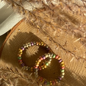 Pearl ring &quot;Peru&quot;, colorful pearl ring, rocailles ring, beautiful ring, mother-of-pearl glass beads, rainbow, Vinicunca, gift, spring, summer