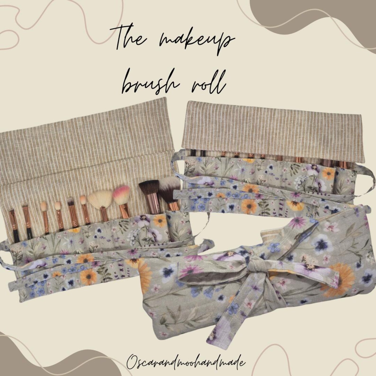 Paintbrush Roll Pattern The Makeup Brush Roll Digital Pattern Download - Etsy