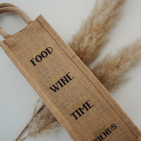 Jute Bag, Wine Bag, Personalized Bag, Wine Lover, Gift for Her, Gift for Him, Gift Idea,