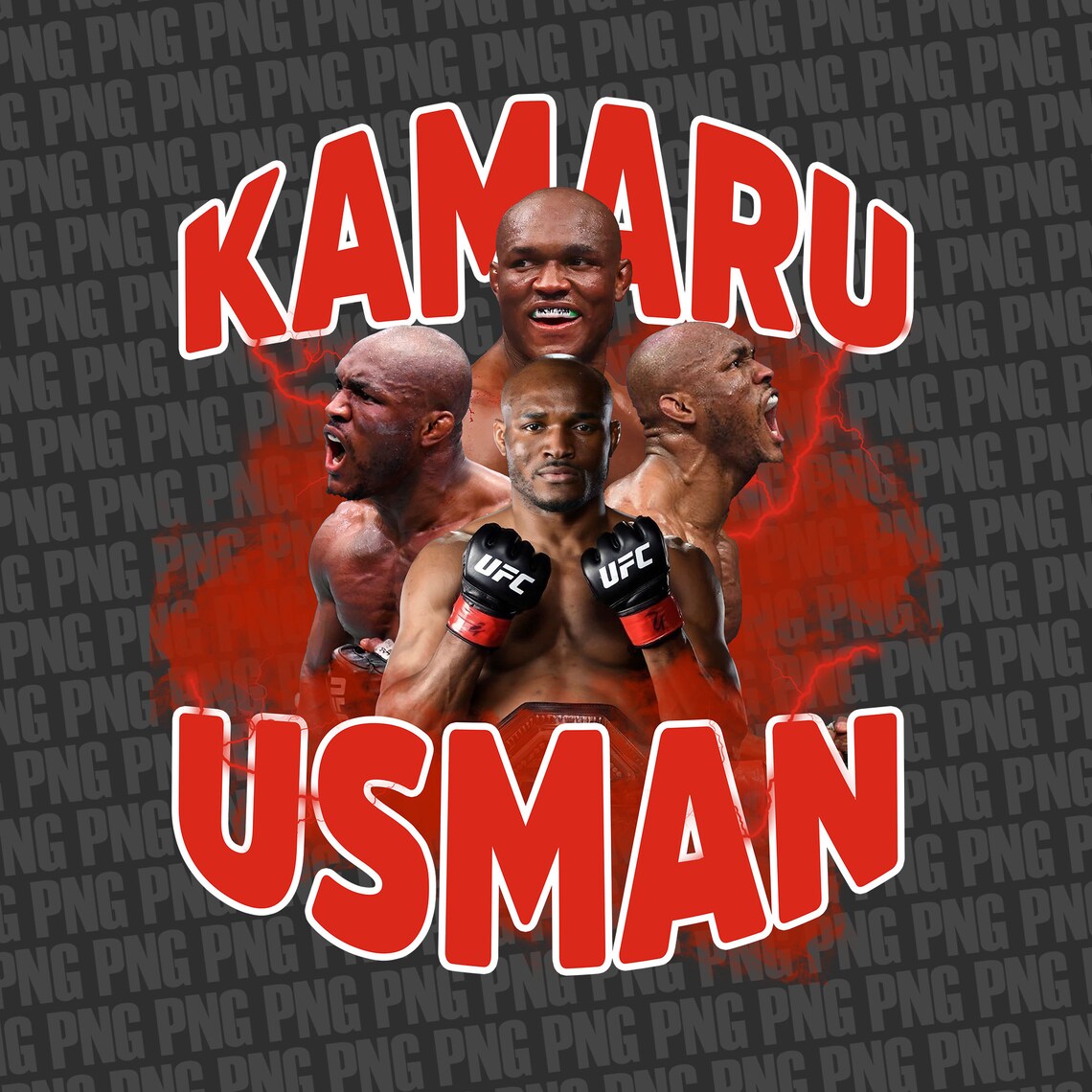Kamaru Usman T Shirt Design PNG Instant Download Kamaru Usman Fan