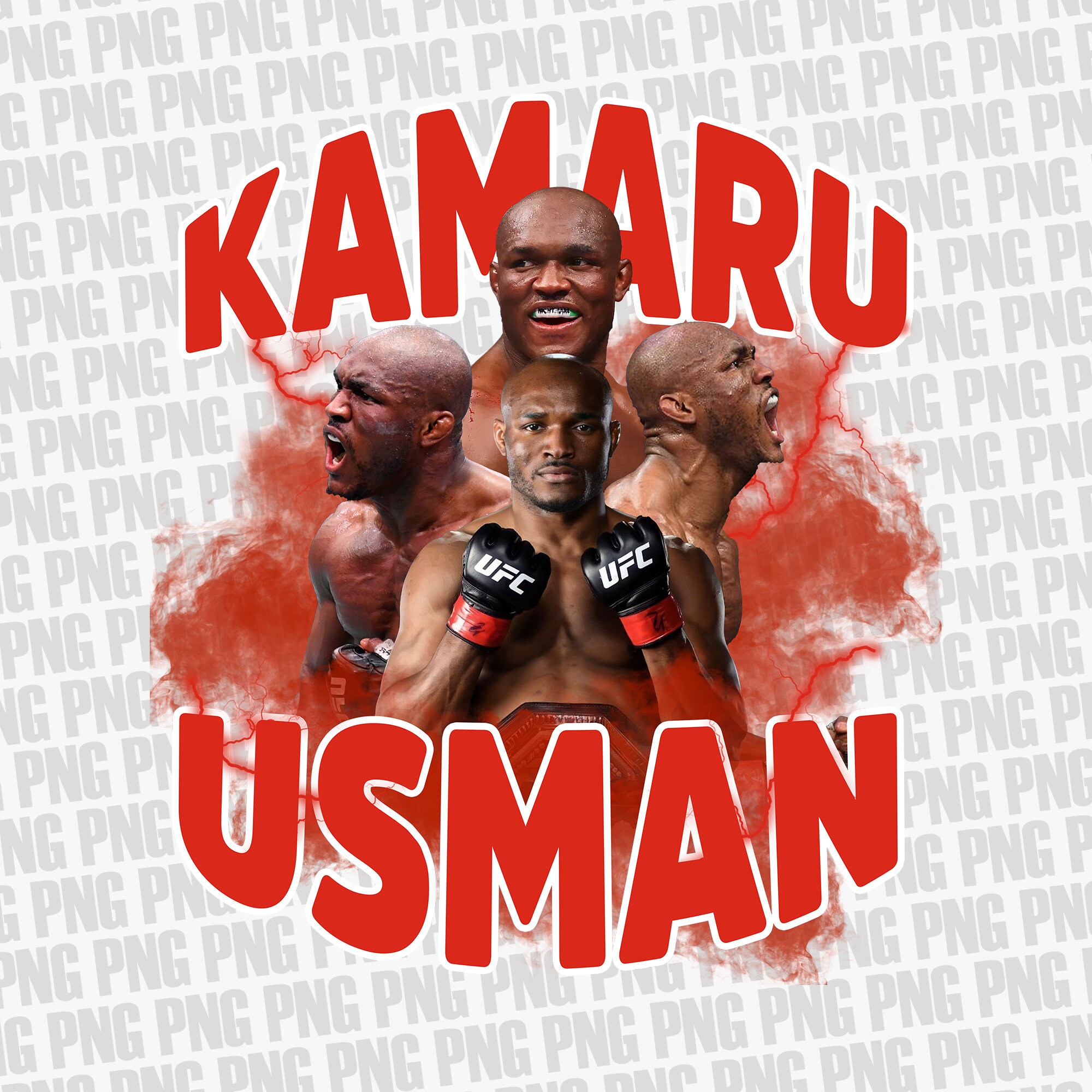 Kamaru Usman T Shirt Design PNG Instant Download Kamaru Usman Fan ...