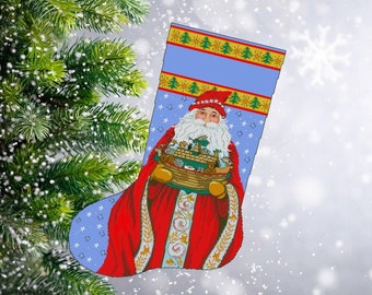 Christmas Stocking 44, PDF Counted Cross Stitch, Embroidery Chart, Needlepoint Chart.