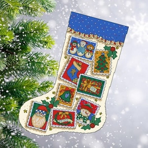 Christmas Stocking 11, PDF Counted Cross Stitch, Embroidery Chart, Hand Decor Embroidery, Needlepoint Chart, Instant download