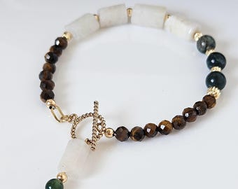 Moonstone Bracelet for woman with 14k gold filled.