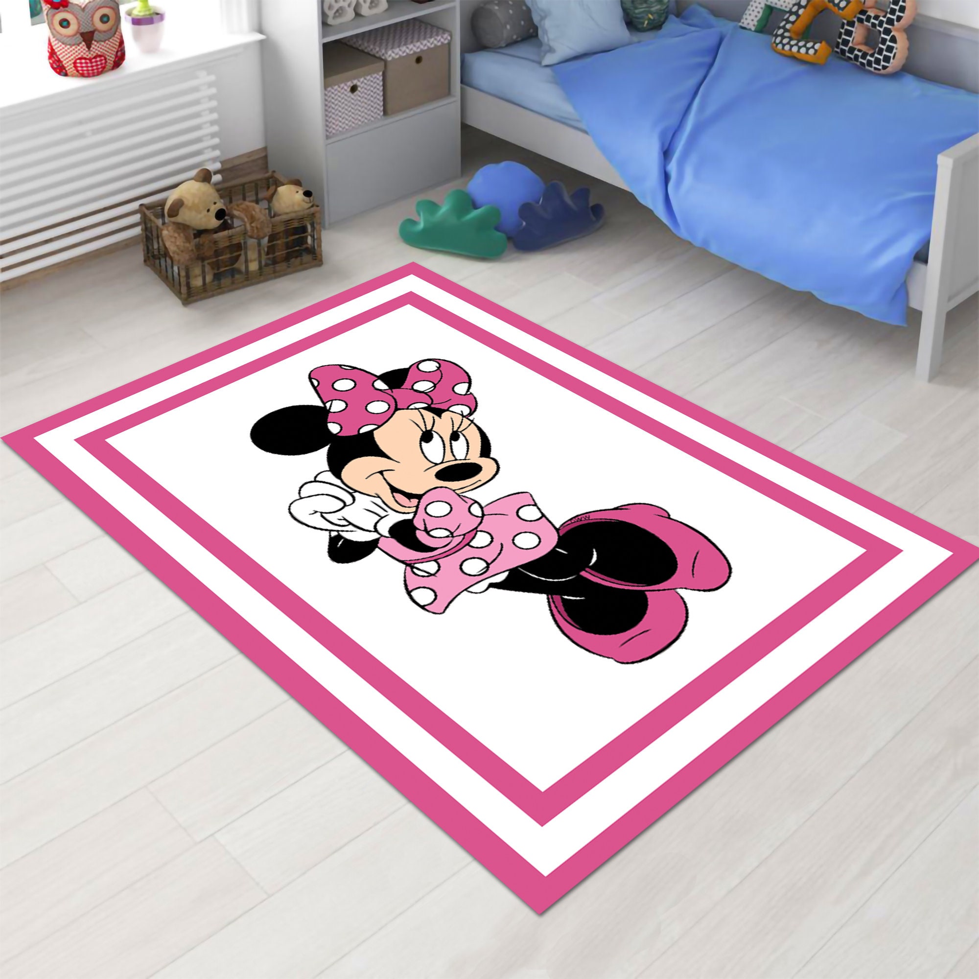 Discover Minnie Rug, Mouse Rug, Cartoon Rug, Kids Room Rug, Nursery Decor, Kids Decor, Cute Rug,Girl Room Rug,Custom Rug