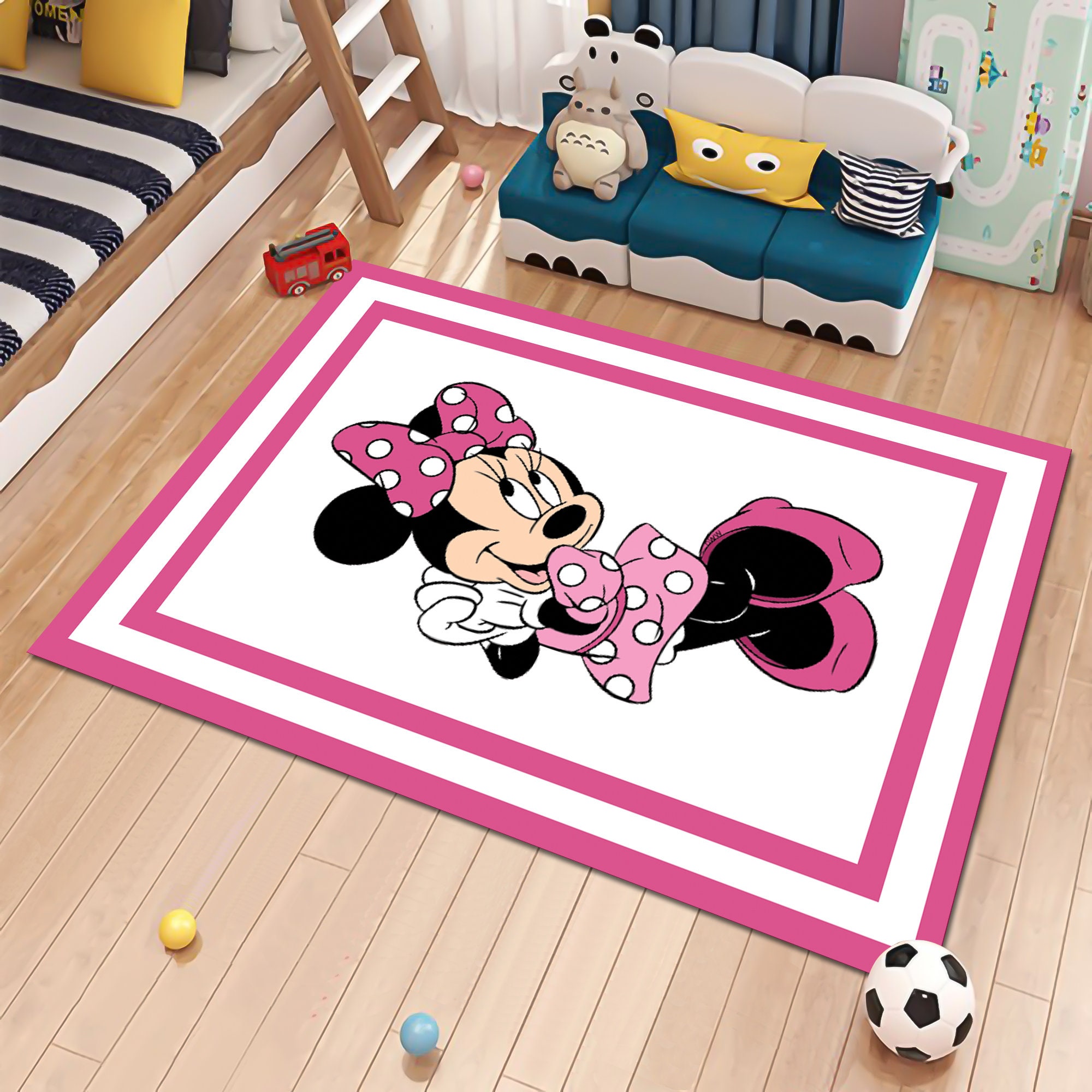 Discover Minnie Rug, Mouse Rug, Cartoon Rug, Kids Room Rug, Nursery Decor, Kids Decor, Cute Rug,Girl Room Rug,Custom Rug