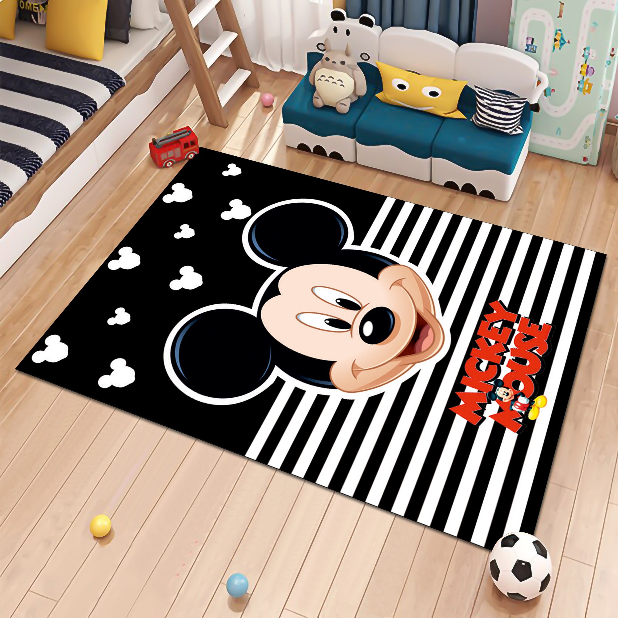 Discover Mickey Rug, Minnie Rug, Black Rug, Kids Room Rug, Nursery Decor, Kids Decor, Funny, Girl Room Rug, Custom Rug,