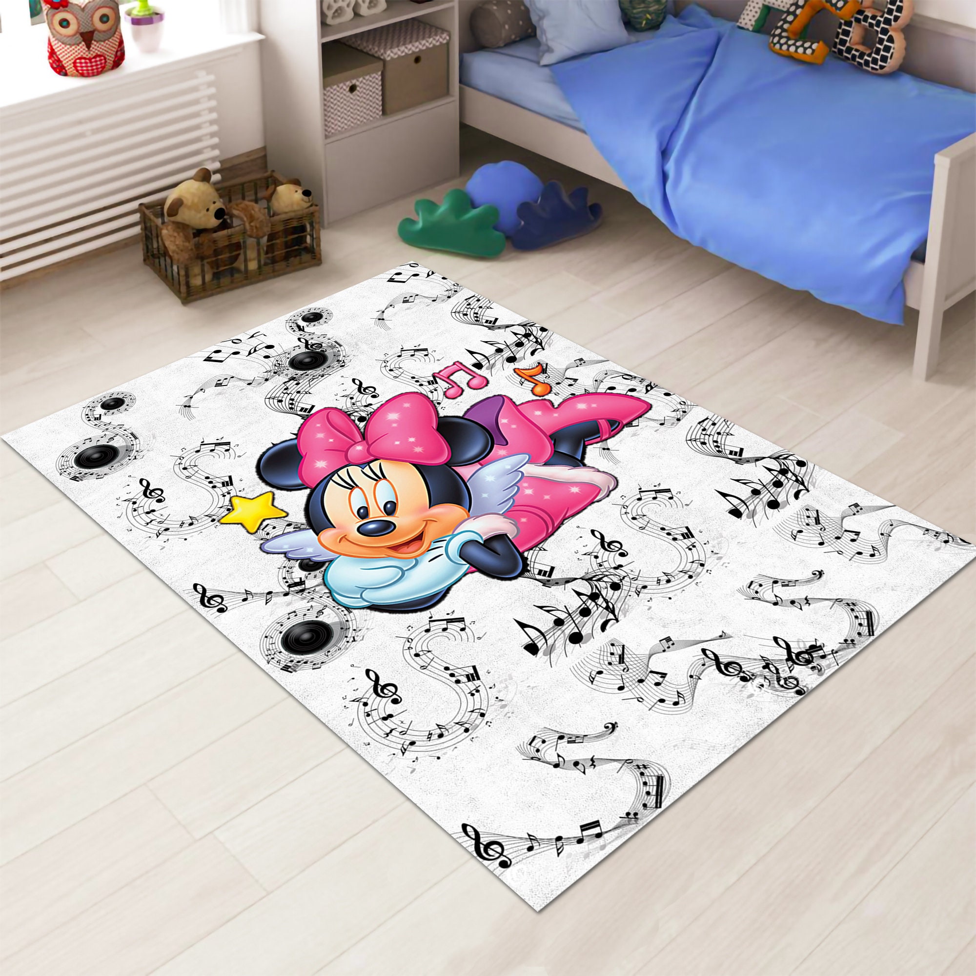 Discover Minnie Rug, Mouse Rug, Cartoon Rug, Gift for Daughter, Colorful Rug, Kids Room Rug, Nursery Decor,Kids Decor,Cute Rug