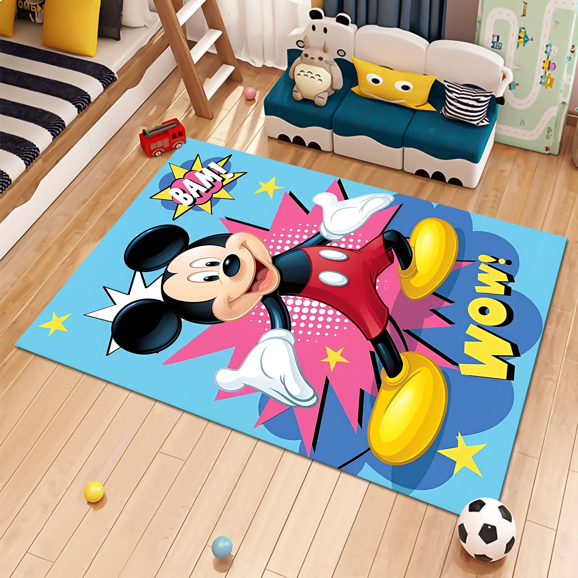 Discover Minnie Rug, Mouse Rug, Cartoon Rug, Gift for Daughter, Colorful Rug, Kids Room Rug, Nursery Decor,Kids Decor,Cute Rug