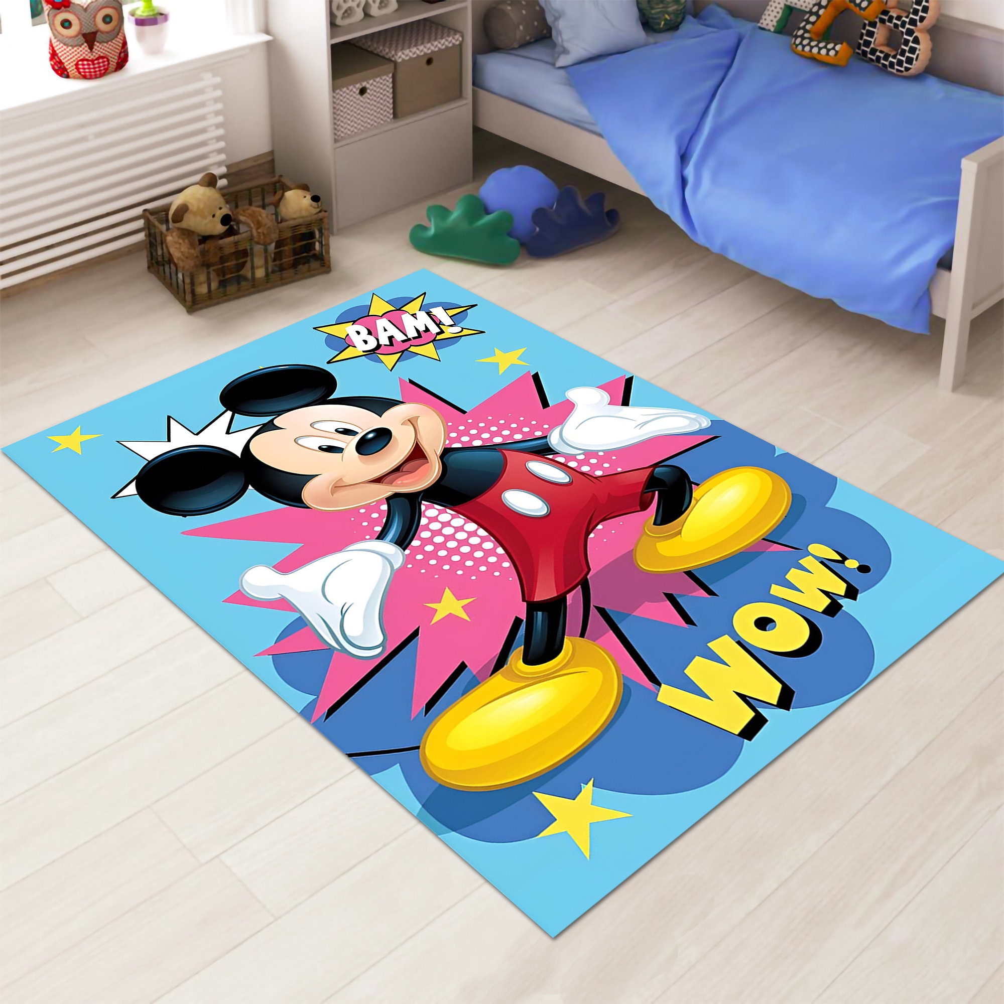 Discover Minnie Rug, Mouse Rug, Cartoon Rug, Gift for Daughter, Colorful Rug, Kids Room Rug, Nursery Decor,Kids Decor,Cute Rug