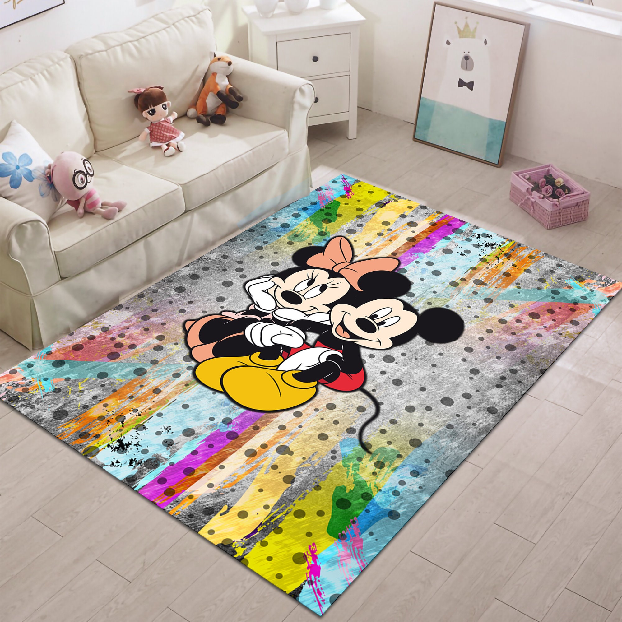 Discover Minnie Rug, Mickey Rug, Mouse Rug,Cartoon Rug, Kids Room Rug,Nursery Decor,Bedroom Rug,Kids Decor,Cute Rug,Girl Room Rug