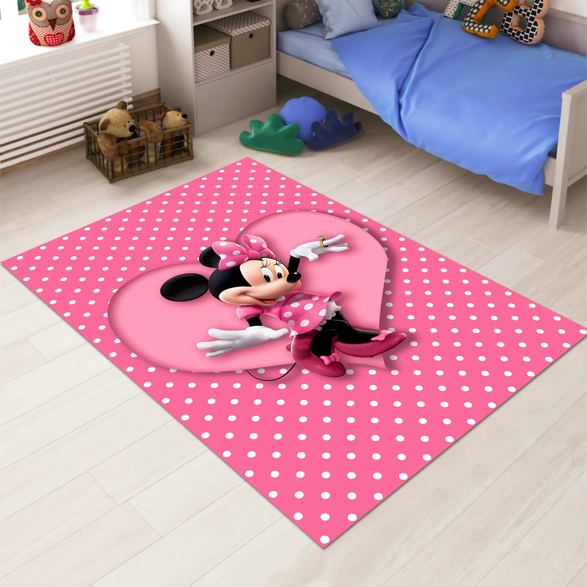 Discover Minnie Rug, Mouse Rug, Cartoon Rug, Gift for Daughter, Pink Rug, Kids Room Rug, Nursery Decor, Kids Decor, Cute Rug