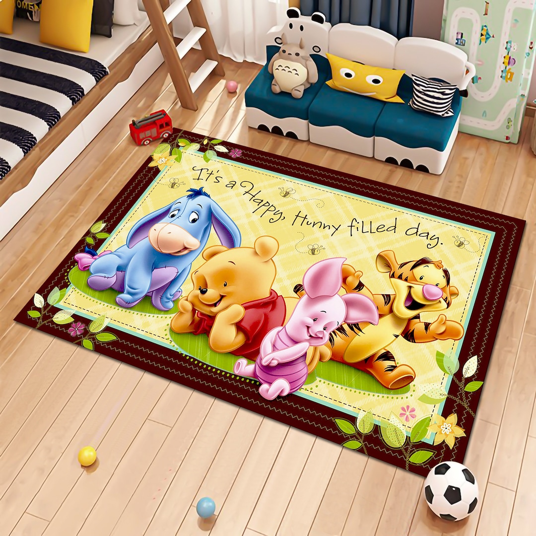 Winnie the Pooh Rug, Characters Rug,cute Rug,cartoon Rug,colorful Rug ...
