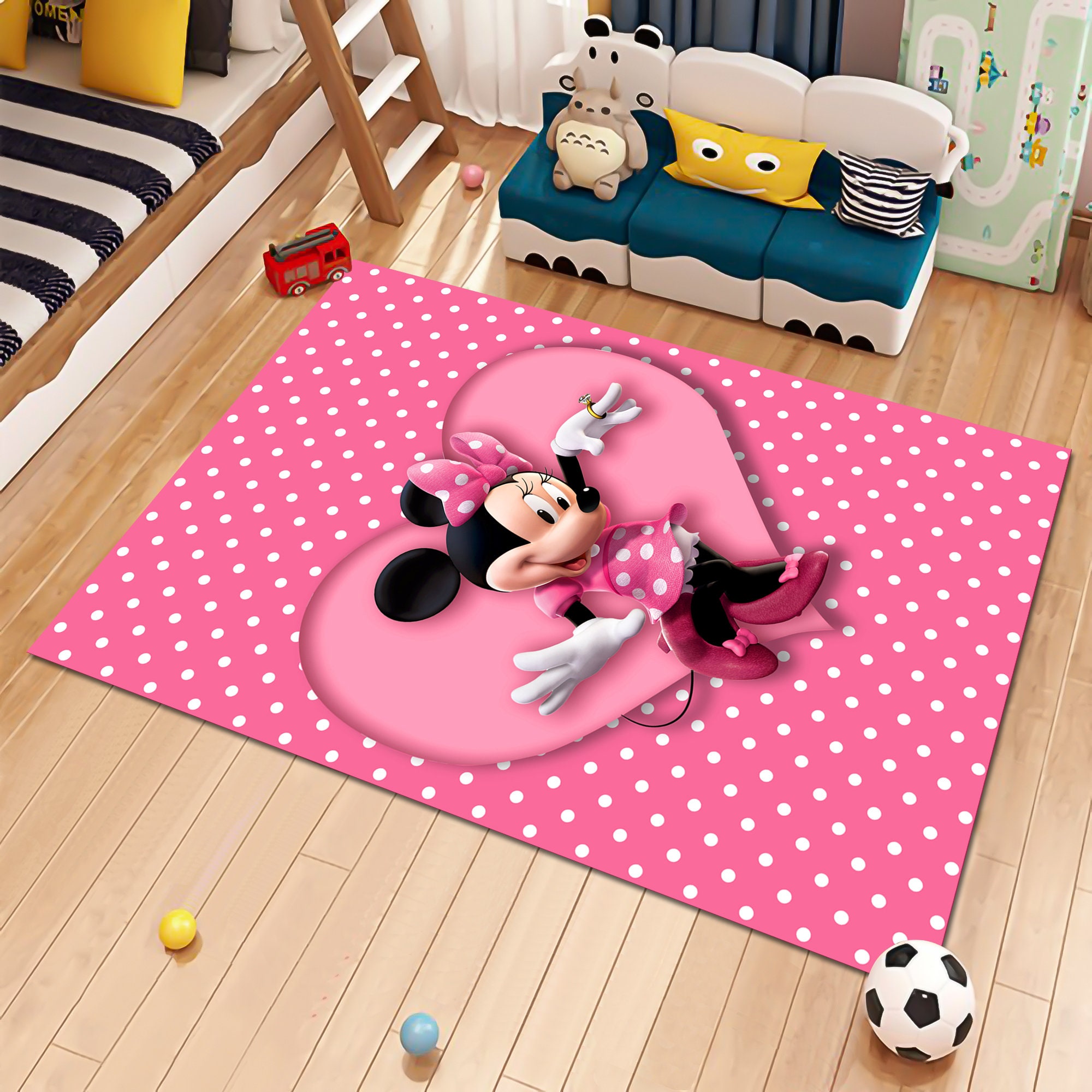 Discover Minnie Rug, Mouse Rug, Cartoon Rug, Gift for Daughter, Pink Rug, Kids Room Rug, Nursery Decor, Kids Decor, Cute Rug