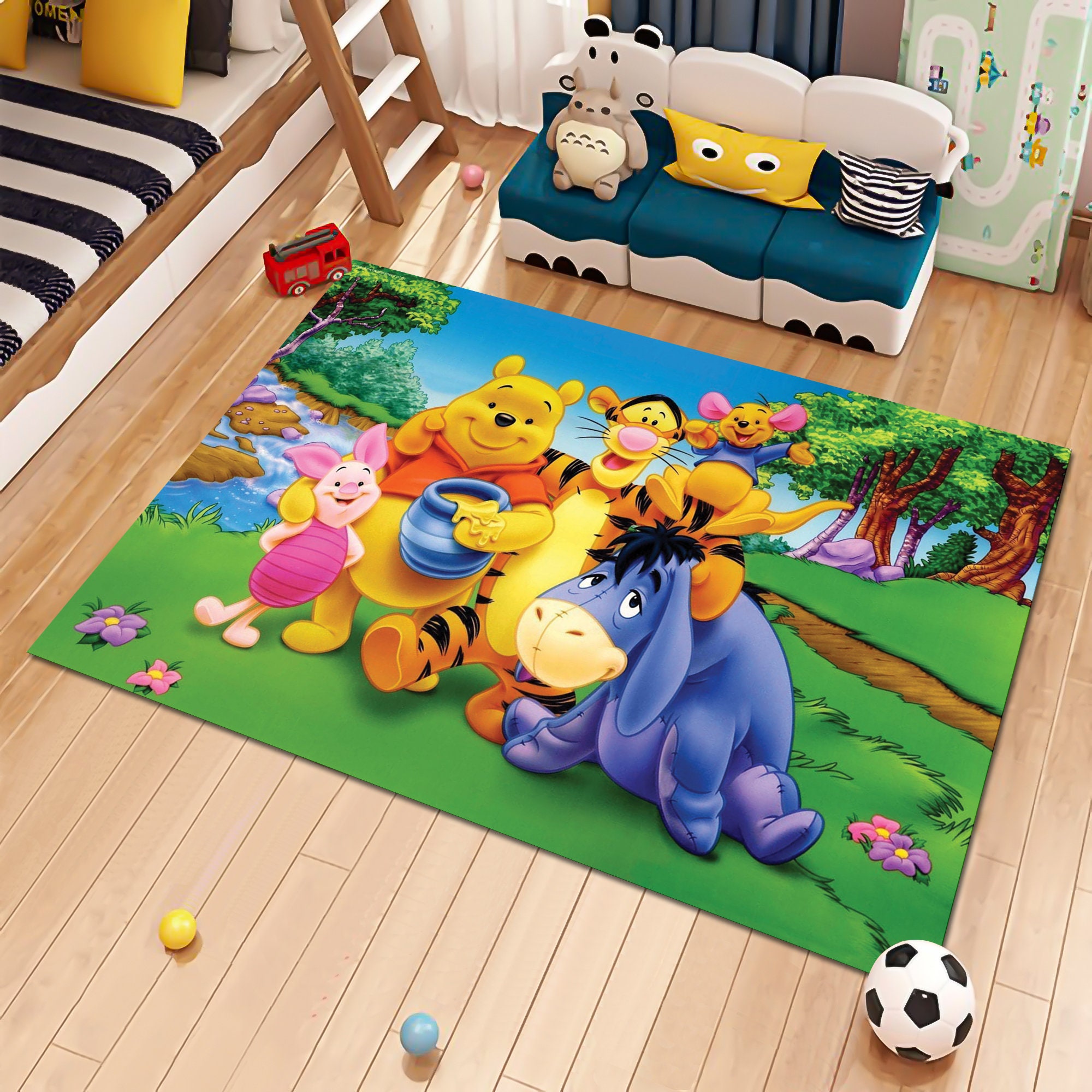 Discover Winnie the Pooh Rug, Characters Rug,Cute Rug,Cartoon Rug,Colorful Rug,Kids Room Rug,Nursery Decor,Bedroom Rug,Kids Decor