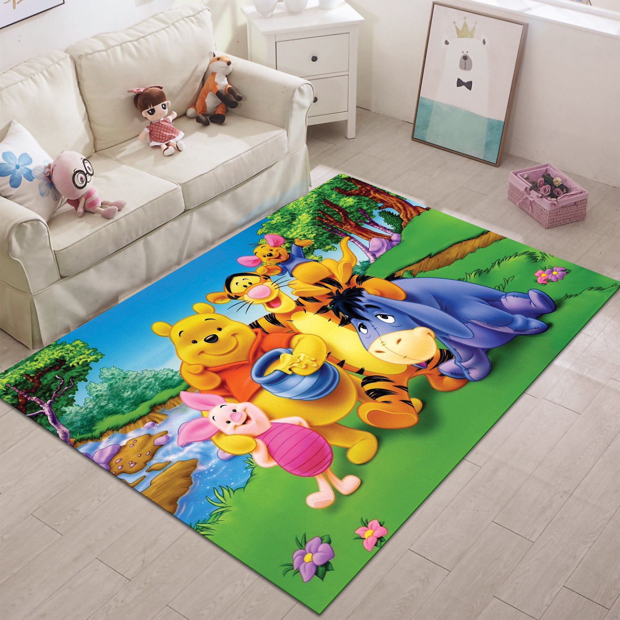 Discover Winnie the Pooh Rug, Characters Rug,Cute Rug,Cartoon Rug,Colorful Rug,Kids Room Rug,Nursery Decor,Bedroom Rug,Kids Decor