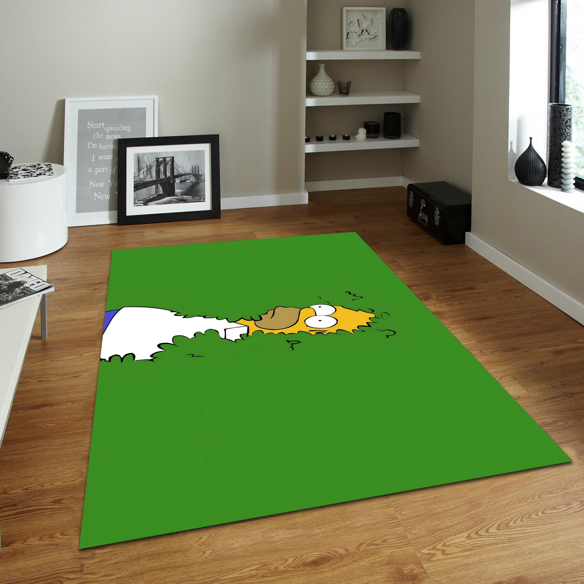 Discover The Simpsons, Grass Rug, Special Design, Funny Rug, Animation Rug, Popular Rug, Modern Rug, Custom Rug, Adult Rug, Fantastic Rug