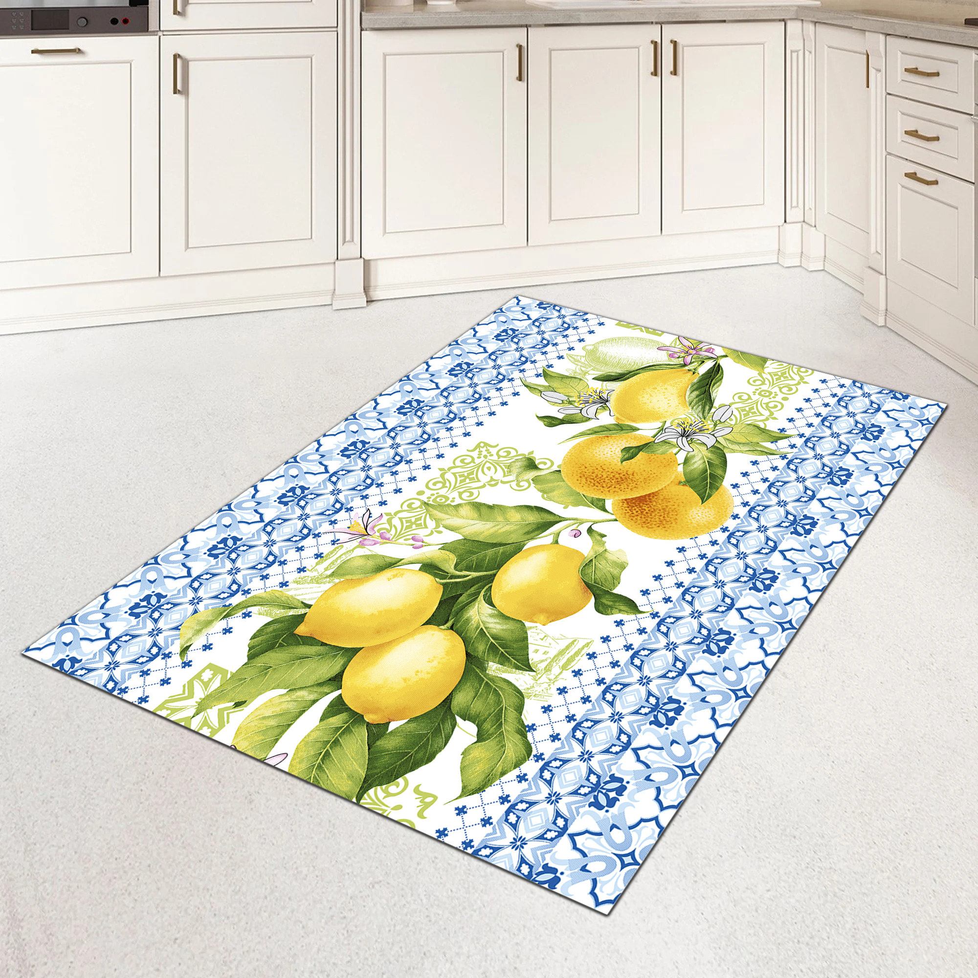 Discover Kitchen Rug, Lemon Rug, Fruit Rug, Kitchen Decor, Colorful Rug, Gift for Kitchen