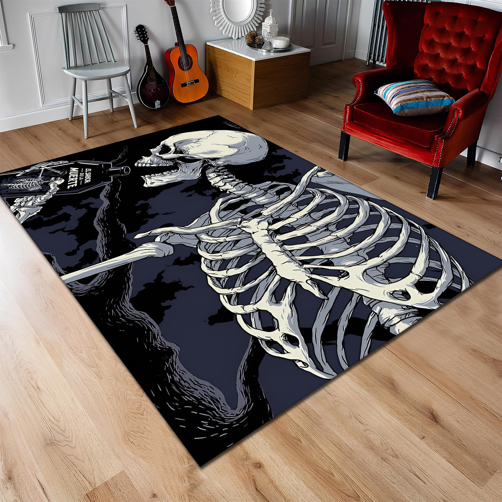 Discover Skull Rug, Skull Decor, Horror Rug, Art Rug, Fear Rug, Young Room Rug